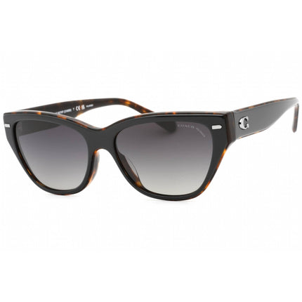 Coach Women's Sunglasses - Black On Tortoise Plastic Cat Eye Frame | 0HC8370F 5764T3 ,