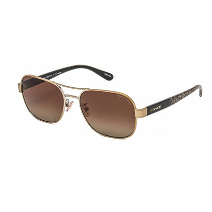 Coach Women's Sunglasses - Light Gold Aviator Metal Full Rim Frame | 0HC7116 9005T5 ,