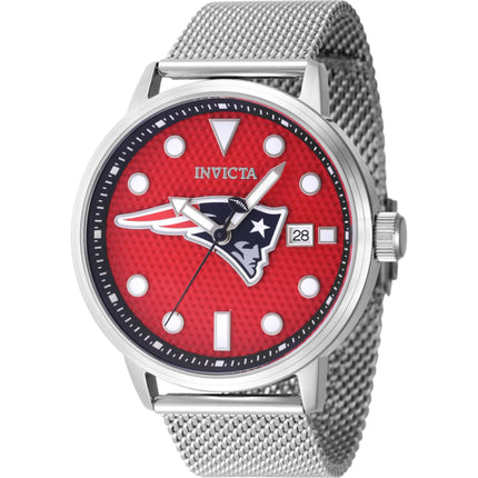 Invicta Men's Watch - NFL New England Patriots Red Dial Steel Mesh Bracelet | 47975 ,