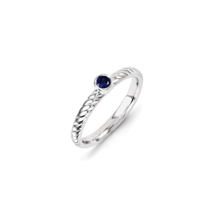 Sterling Silver Stackable Expressions Created Sapphire Ring | QSK1256 ,