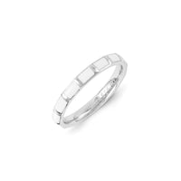 Sterling Silver Stackable Expressions White Enameled Ring | QSK1432 ,