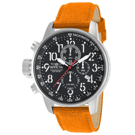 Invicta 11520 Men's I Force Lefty Black Dial Orange Canvas and Leather Strap Chronograph Stainless Steel Watch ,