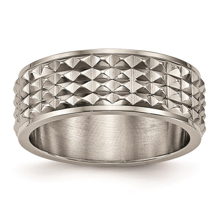 Titanium Polished Studded Ring | TB451 ,