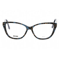 Moschino Women's Eyeglasses - Black Blue Havana Plastic Cat Eye Frame | MOS583 0EDC 00 ,
