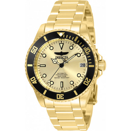 Invicta Men's Watch - Pro Diver Automatic Yellow Gold Steel Bracelet Date | 35710 ,