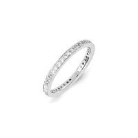 Sterling Silver Stackable Expressions Created White Sapphire Ring | QSK1169 ,