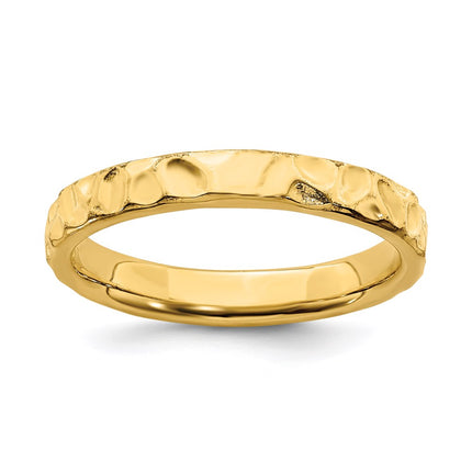 Sterling Silver Stackable Expressions Gold-plated Ring | QSK258 ,