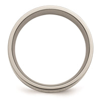 Titanium 14k Yellow Inlay Flat 8mm Polished Band | TB225 ,