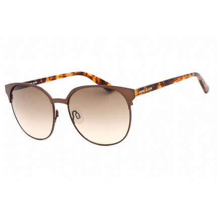 Anne Klein Women's Sunglasses - Mocha Round Full Rim Metal Frame | AK7068 200 ,