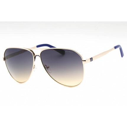 Guess Men's Sunglasses - Gold Metal Full Rim Frame Gradient Blue Lens | GU00069 32W ,