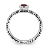 Sterling Silver Stackable Expressions Polished Cr.R Heart Ring | QSK609 ,