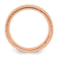 Sterling Silver Stackable Expressions Rose Gold-plated Patterned Ring | QSK1568 ,