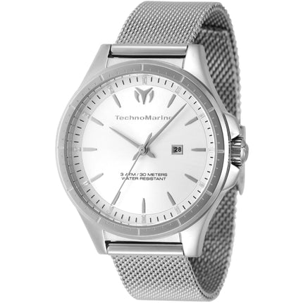 Technomarine Women's Watch - MoonSun Quartz Silver Tone Dial Mesh Bracelet | TM-822032 ,