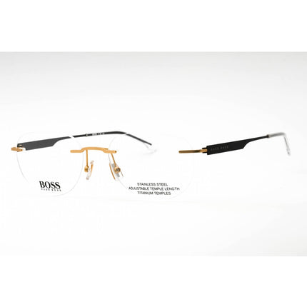 Hugo Boss Men's Eyeglasses - Matte Gold Metal Oval Rimless Frame | BOSS 1265/B 0AOZ 00 ,