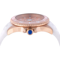 Invicta Women's Watch - Pro Diver Quartz Rose Gold Dial White Silicone Strap | 46693 ,