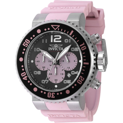 Invicta Men's Watch - Pro Diver Chronograph Pink and Black Dial Silicone Strap | 47197 ,
