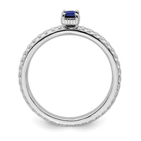 Sterling Silver Stackable Expressions Created Sapphire Single Stone Ring | QSK1581 ,