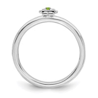Sterling Silver Stackable Expressions Rhodium Peridot Girl Ring | QSK1930 ,