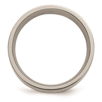 Titanium 14k Yellow Inlay Flat 8mm Polished Band | TB226 ,