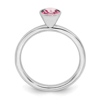 Sterling Silver Stackable Expressions High 5mm October Swarovski Ring | QSK970 ,