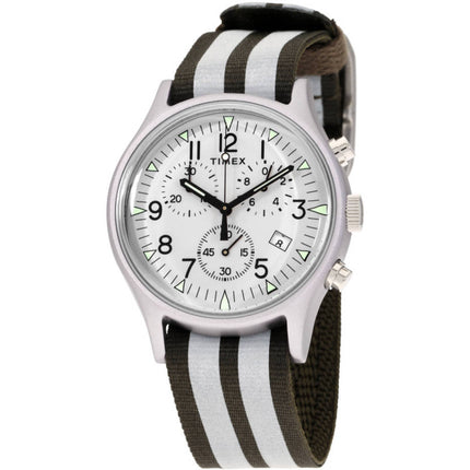 Timex Men's Watch - MK1 Chronograph Quartz Green and White Nylon Strap | TW2R81300 ,