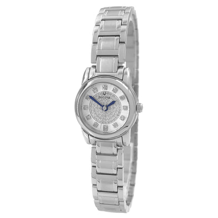 Bulova Women's Stainless Steel Diamond Watch - Highbridge Silver Dial | 96P143 ,