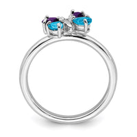 Sterling Silver Stackable Expressions Polished BT & AM Butterfly Ring | QSK606 ,