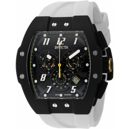 Invicta Men's Watch - Invicta Racing Quartz Black Dial White Silicone Strap | 46642 ,