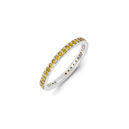 Sterling Silver Stackable Expressions Citrine Ring | QSK1167 ,