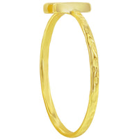 Classic Unisex Gold Tone H Initial Hammered Ring - W-2824 ,