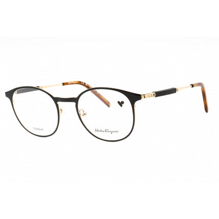 Salvatore Ferragamo Men's Eyeglasses - Gold/Black Round Titanium Frame | SF2567 733 ,