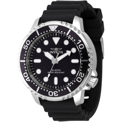 Invicta Men's Watch - Pro Diver Quartz Black Dial Silver Tone Case Strap | 47225 ,