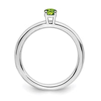 Sterling Silver Stackable Expressions Rhodium Peridot Ring | QSK1906 ,
