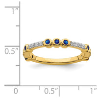 14k Stackable Expressions Created Sapphire and Diamond Ring | SK2072 ,