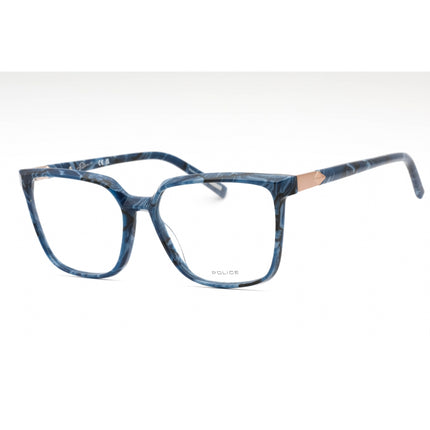 Police Women's Eyeglasses - Marbled Blue Plastic Rectangular Shape Frame| VPLF27 0Z20 ,