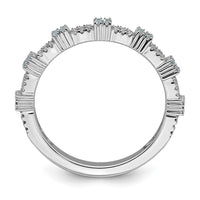 Sterling Silver Stackable Expressions Aquamarine & Diamond Ring | QSK2150 ,