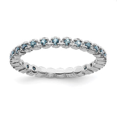 Sterling Silver Stackable Expressions Aquamarine Ring | QSK352