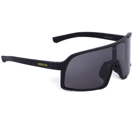 Invicta Unisex Sunglasses - Black TR90 Shield Full Rim Frame Smoke Lens | IEW053-01 ,