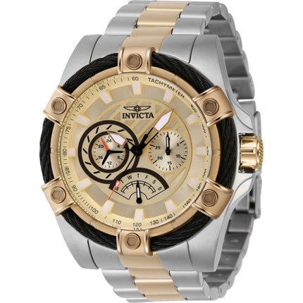 Invicta Men's Watch - Bolt Day-Date Gold Dial Two Tone Steel Bracelet Quartz | 46867 ,