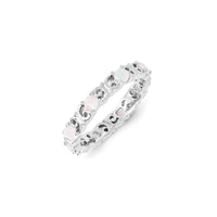 Sterling Silver Stackable Expressions Created Opal Ring | QSK1226 ,