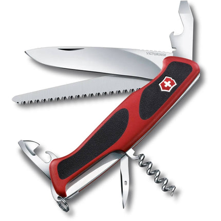 Victorinox Swiss Army Large Pocket Knife - Ranger 55 Grip Red and Black | 0.9563.C ,