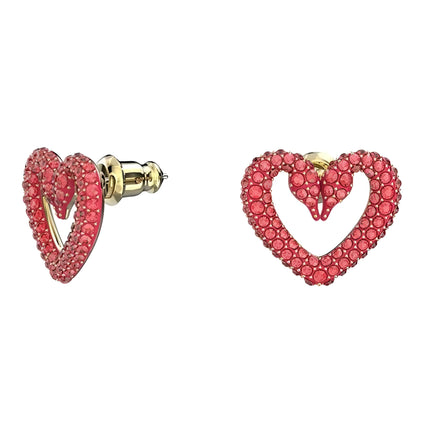 Swarovski Women's Earrings - Sablima Red Heart Shape Gold Tone Plated | 5634812 ,