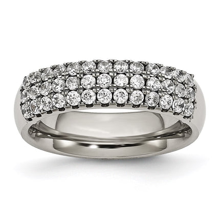 Titanium Multi-row CZ Ring | TB374 ,