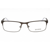Guess Men's Eyeglasses - Matte Gunmetal Metal Full Rim Rectangular Frame | GU1904 009 ,