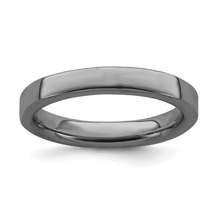 Sterling Silver Stackable Expressions Black-plated Ring | QSK265 ,