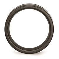 Titanium Black Ti with Blue Anodized Grooves 8mm Polished Band | TB398 ,