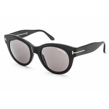 Tom Ford Women's Sunglasses - Shiny Black Plastic Cat Eye Shape Frame | FT0741 01A ,