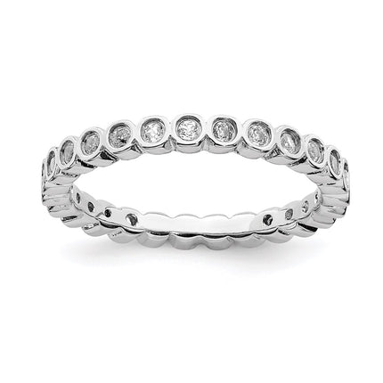 Sterling Silver Stackable Expressions White Topaz Ring | QSK365 ,