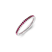 Sterling Silver Stackable Expressions Created Ruby Ring | QSK1163 ,