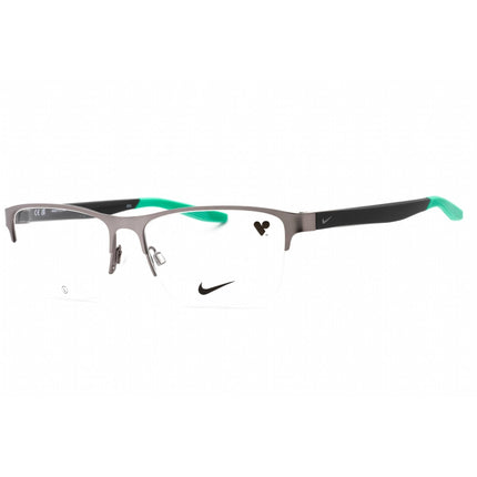 Nike Men's Eyeglasses - Satin Gunmetal/Matte Gridiron Half Rim Frame | NIKE 8153 073 ,